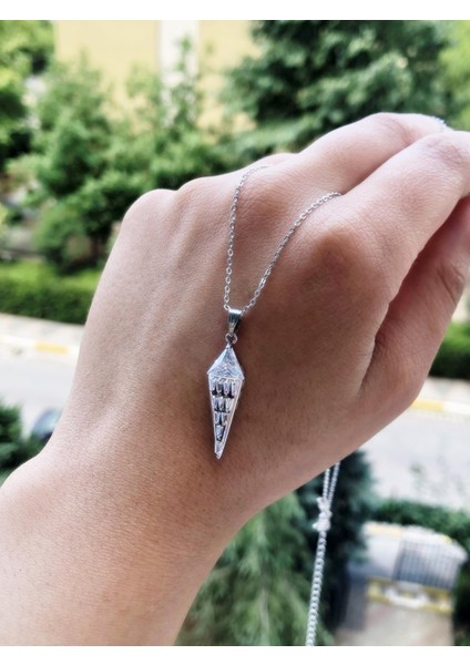 Kristal Taşlı Dondurma Model Kadın Kolye
