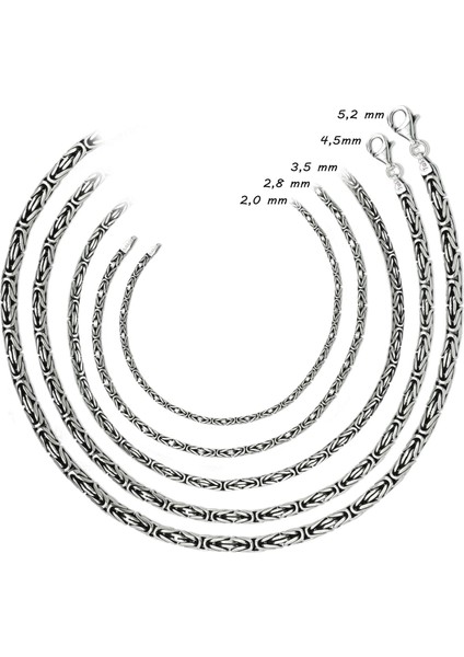 2,8mm Yuvarlak Kral Model 925 Ayar Gümüş Erkek Kolye MSN18-2,8MMT