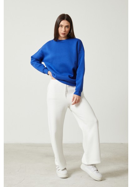 Kadın Bisiklet Yaka Uzun Kollu Basic 3 Iplik Şardonlu Sweatshirt fiyatları