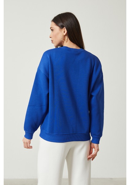 Kadın Bisiklet Yaka Uzun Kollu Basic 3 Iplik Şardonlu Sweatshirt indirimleri