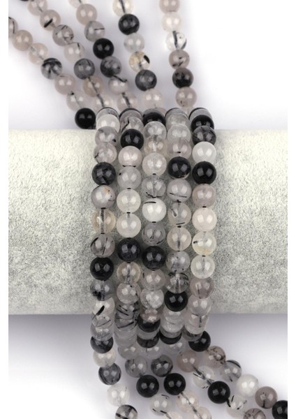 Rutil Kuvars Doğal Taş Dizi 6 mm Küre Kesim