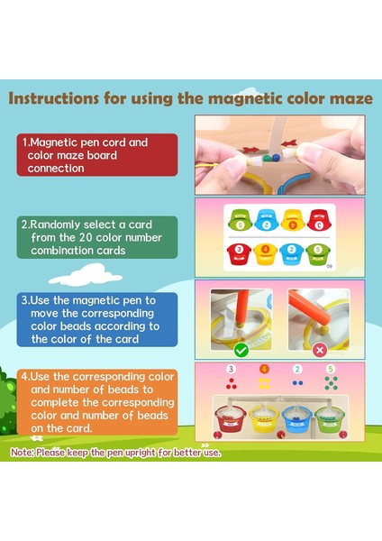 Manyetik Renk ve Sayı Labirenti, Montessori Ahşap Mıknatıslı Bulmaca Oyun Tahtası ， Ince Motor Becerileri Oyuncakları ， Erkek Kız 3 4 5 Yaşında Öğrenme ve Eğitim Oyuncakları ， Ahşa (Yurt Dışından)
