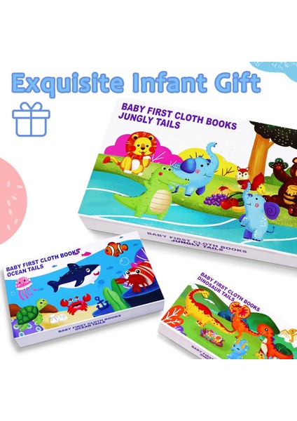 Bebek Kitapları 0-3-6-12-18 Ay Bebekler Için Yumuşak Kumaş Kırışık Kitap - Duyusal Öğrenme Doku Kitabı Yenidoğan Erkek Kız Oyuncakları Noel Bebek Duş Hediyeleri (Okyanus) (Yurt Dışından)