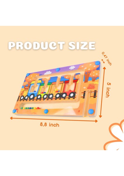 Manyetik Renkli Labirent - Ahşap Tahta Bulmacalar Yeni Yürümeye Başlayan Aktiviteler Renk Eşleştirme Oyunları Montessori Ince Motor Becerileri Oyuncakları (Tren Güncellendi) (Yurt Dışından)