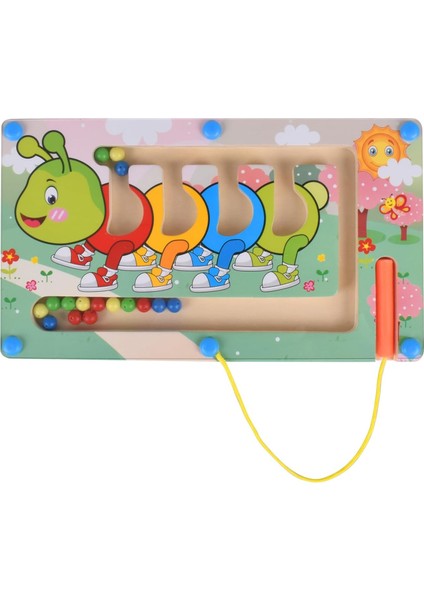 Manyetik Renkli Labirent, Ahşap Mıknatıslı Bulmacalar Küçük Çocuklar Için Masa Oyunları, Montessori Eşleşen Oyuncaklar, Renk Sıralama, Ince Motor Becerileri Oyuncakları 3+ Yaşındak (Yurt Dışından)