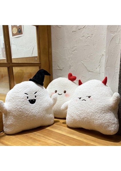 Sevimli Hayalet Peluş Yastık, Yumuşak Beyaz Şeytan Hayalet Doldurulmuş Hayvanlar Peluşlar Kawaii Bebek Oyuncak Kız Erkek Doğum Günü Cadılar Bayramı Noel Için Komik Oda Dekor Hediye (Yurt Dışından) fiyatları