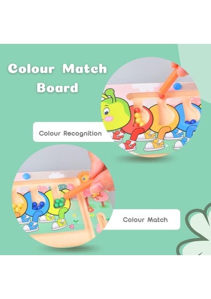 Manyetik Renkli Labirent, Ahşap Mıknatıslı Bulmacalar Küçük Çocuklar Için Masa Oyunları, Montessori Eşleşen Oyuncaklar, Renk Sıralama, Ince Motor Becerileri Oyuncakları 3+ Yaşındak (Yurt Dışından) fırsatları