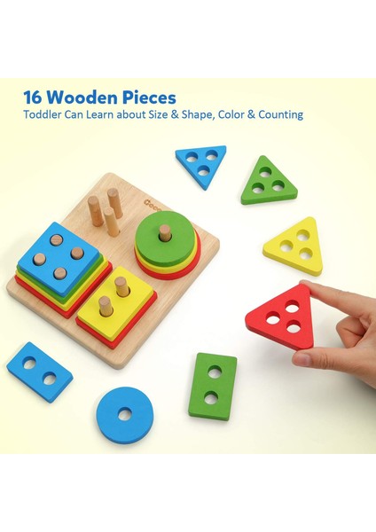 Ahşap Sıralama Istifleme Montessori Oyuncakları, Şekil Renk Tanıma Blokları Eşleştirme Bulmaca, Ince Motor Becerisi Eğitici Okul Öncesi Öğrenme Tahtası Oyunu Çocuklar Için Hediye (Yurt Dışından) fiyatları