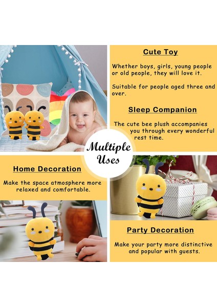 Adet 7.8 "peluş Arı Doldurulmuş Hayvan Sevimli Bal Arısı Oyuncak Bebek Kız Erkek Için Hediyeler (Yurt Dışından) fırsatları