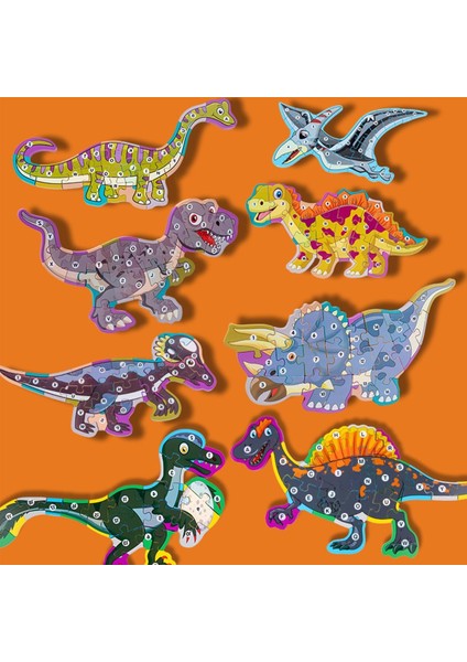 Ahşap Küçük Bebek Yapbozları, 2 Parçalı Büyük Boy Dinozor Yapboz, 2 3 4 5 Yaşına Uygun Küçük Çocuk Ahşap Yapboz Oyuncakları, Erkek ve Kız Çocukları Için Küçük Çocuk (Diceratops + S (Yurt Dışından)