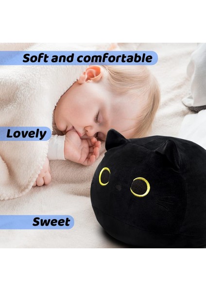 8 "kara Kedi Peluş Oyuncak Siyah Kedi Yastık, Yumuşak Peluş Bebek Kedi Peluş Kedi Yastık, Doldurulmuş Hayvan Yumuşak Peluş Yastık Bebek Peluş Oyuncaklar Kedi Şekli Tasarım Kanepe Y (Yurt Dışından) fırsatları