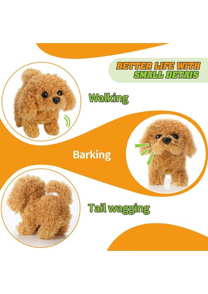 Peluş Oyuncak Köpek Yavrusu Elektronik Interaktif Köpek - Yürüme, Havlama, Kuyruk Sallama, Esneme Arkadaşı Doldurulmuş Hayvan Çocuklar Için Yeni Yürümeye Başlayan Çocuklar Için (Yurt Dışından) fiyatları