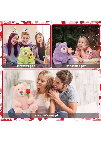 Teddy Bear Doldurulmuş Hayvan Ayçiçeği ile Sevimli Sevimli Yumuşak Peluş Oyuncak Sevgilisi Için Sevgililer Günü Hediyesi Kız Arkadaşı Çocuklar Hediyeler Düğün Dekorasyon 9.5" (Yeşi (Yurt Dışından)