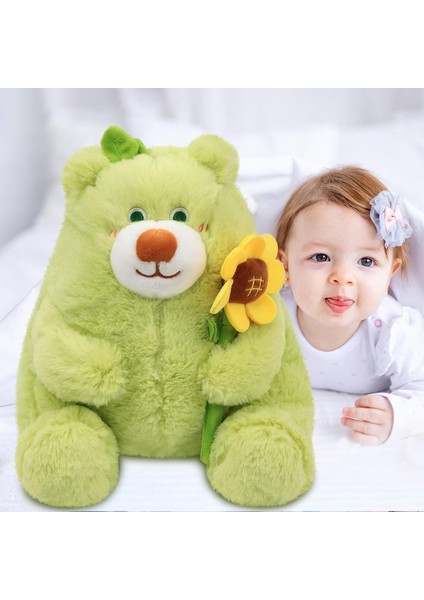 Teddy Bear Doldurulmuş Hayvan Ayçiçeği ile Sevimli Sevimli Yumuşak Peluş Oyuncak Sevgilisi Için Sevgililer Günü Hediyesi Kız Arkadaşı Çocuklar Hediyeler Düğün Dekorasyon 9.5" (Yeşi (Yurt Dışından)