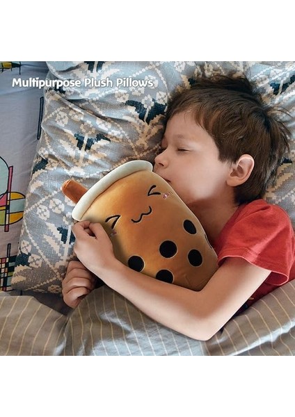 Sevimli Boba Dolması Peluş Kawaii Kabarcık Çay Peluş Yumuşak Yastık Karikatür Süt Çay Bardağı Yastık Gıda Peluş Sarılma Peluş Oyuncaklar Erkekler Kızlar Için Noel Doğum Günü Hediye (Yurt Dışından)