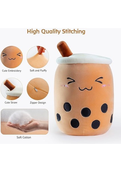 Sevimli Boba Dolması Peluş Kawaii Kabarcık Çay Peluş Yumuşak Yastık Karikatür Süt Çay Bardağı Yastık Gıda Peluş Sarılma Peluş Oyuncaklar Erkekler Kızlar Için Noel Doğum Günü Hediye (Yurt Dışından)