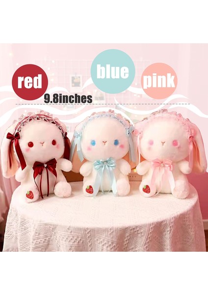 9.8 "tavşan Peluş Doldurulmuş Hayvan Doll, Lolita Tavşan Peluş Hayvan Oyuncaklar Kızlar Için Tatil Doğum Günü Hediyesi (Kırmızı) (Yurt Dışından) fırsatları