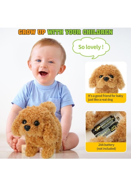 Peluş Oyuncak Köpek Yavrusu Elektronik Interaktif Köpek - Yürüme, Havlama, Kuyruk Sallama, Esneme Arkadaşı Doldurulmuş Hayvan Çocuklar Için Yeni Yürümeye Başlayan Çocuklar Için (Yurt Dışından) fırsatları