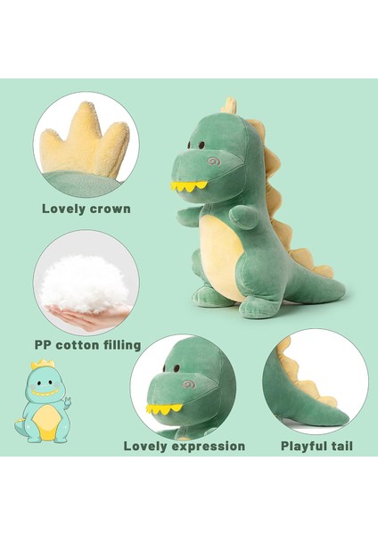 Büyük Dinozor Peluş Oyuncak, 15.7" Dinozor Doldurulmuş Hayvan Doldurulmuş Dinozor Peluş Sevimli Dino Peluş Yumuşak Dinozor Peluş Dino Doldurulmuş Hayvanlar Oyuncaklar Erkek Kız Beb (Yurt Dışından)