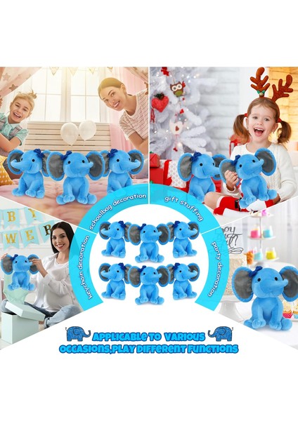 Parça Fil Doldurulmuş Hayvanlar 9.84 Inç Yumuşak Sevimli Fil Peluş Oyuncaklar Bebek Duş Için Fil Temalı Doğum Günü Partisi Malzemeleri (Mavi) (Yurt Dışından) modelleri