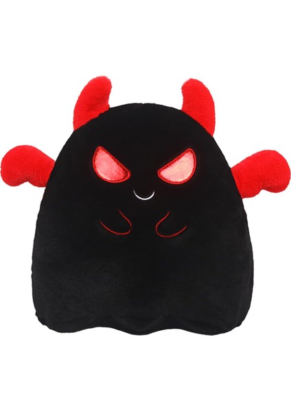 Sevimli Hayalet Peluş Yastık, Yumuşak Siyah Şeytan Yastık Doldurulmuş Hayvanlar Peluşlar Kawaii Bebek Oyuncak Kız Erkek Doğum Günü Cadılar Bayramı Noel Için Komik Oda Dekor Hediyel (Yurt Dışından)