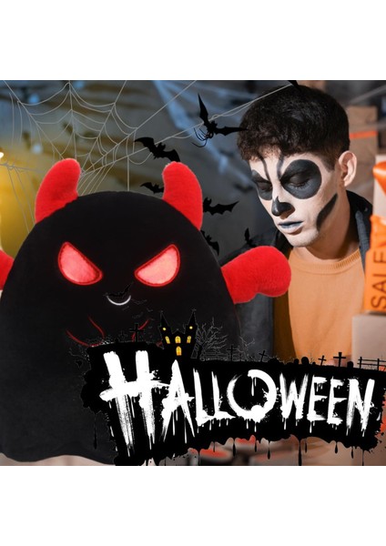 Sevimli Hayalet Peluş Yastık, Yumuşak Siyah Şeytan Yastık Doldurulmuş Hayvanlar Peluşlar Kawaii Bebek Oyuncak Kız Erkek Doğum Günü Cadılar Bayramı Noel Için Komik Oda Dekor Hediyel (Yurt Dışından) fiyatları