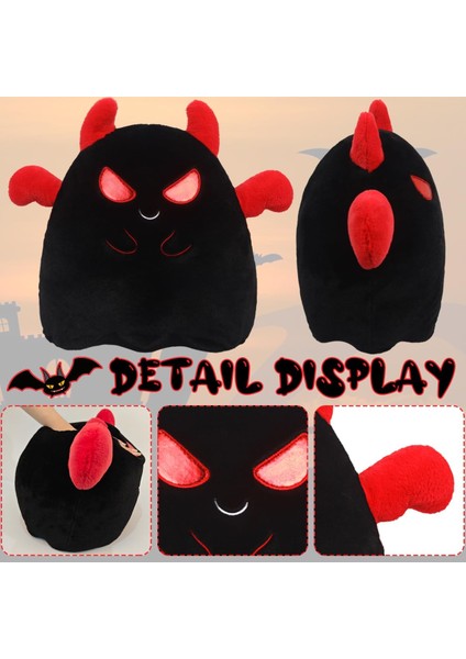 Sevimli Hayalet Peluş Yastık, Yumuşak Siyah Şeytan Yastık Doldurulmuş Hayvanlar Peluşlar Kawaii Bebek Oyuncak Kız Erkek Doğum Günü Cadılar Bayramı Noel Için Komik Oda Dekor Hediyel (Yurt Dışından) modelleri