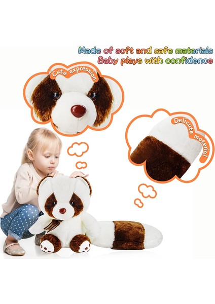 Rakun Peluş Oyuncaklar, 15" Rakun Ayı Doldurulmuş Hayvanlar Sevimli Doldurulmuş Rakun Peluşlar Yumuşak Sevimli Büyük Kuyruk Doldurulmuş Kahverengi Ayılar Peluş Kızlar Için Doğum Gü (Yurt Dışından)