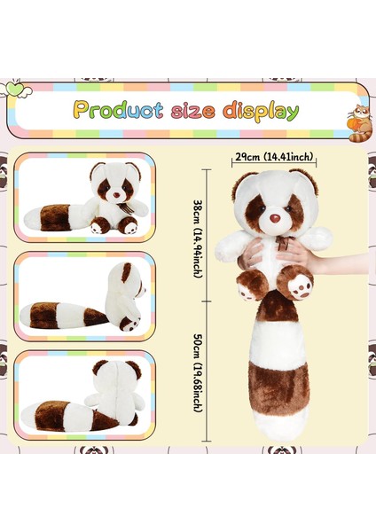 Rakun Peluş Oyuncaklar, 15" Rakun Ayı Doldurulmuş Hayvanlar Sevimli Doldurulmuş Rakun Peluşlar Yumuşak Sevimli Büyük Kuyruk Doldurulmuş Kahverengi Ayılar Peluş Kızlar Için Doğum Gü (Yurt Dışından)