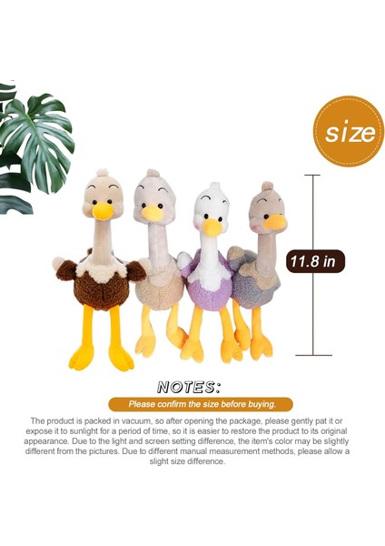 Devekuşu Peluş Doldurulmuş Hayvan Yastık Sevimli Kahve Kuş Peluş Oyuncak Çocuklar Için Hediye 11.8" (Yurt Dışından)