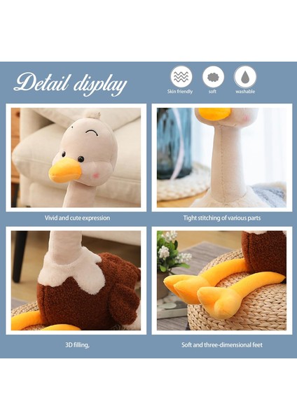 Devekuşu Peluş Doldurulmuş Hayvan Yastık Sevimli Kahve Kuş Peluş Oyuncak Çocuklar Için Hediye 11.8" (Yurt Dışından)
