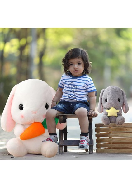 Tavşan Doldurulmuş Hayvan Paskalya Kulaklı Tavşan Peluş Sevimli Beyaz Tavşan Peluş Oyuncak Havuçlu Kabarık Kawaii Yumuşak Sarılma Uyku Yastığı (Yurt Dışından) fırsatları