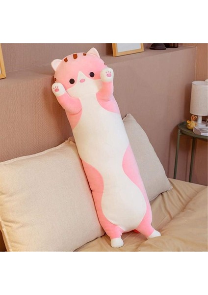 Güzel Peluş Kedi Bebek Sevimli Karikatür Yumuşak Dolması Yavru Kedi Uzun Atış Uyku Yastığı Bebek Oyuncak Hediye Çocuklar Için Kız Arkadaşı Çoklu Boyutu (Pembe, 50CM/19.6IN) (Yurt Dışından)