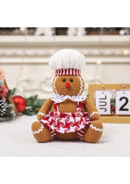 Zencefilli Kurabiye Peluş Bebek, Yılbaşı Dekoru Zencefilli Kurabiye Adam Peluş Oyuncaklar Doldurulmuş Hayvan Zencefilli Kurabiye Bebek Tatil Dekoru Için (Kız) (Yurt Dışından)