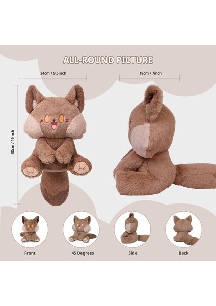Sevimli Tilki Doldurulmuş Hayvan Peluş Oyuncak - Büyük Kuyruklu Tersinir Yumuşak Peluş Tilki - Çocuklar, Bebekler ve Küçük Çocuklar Için Hediyeler Için Kawaii Tilki Sarılabilir Pel (Yurt Dışından) fırsatları