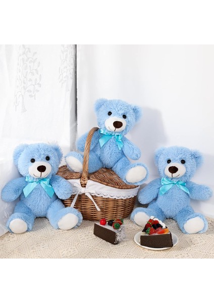 Mavi Teddy Bear Doldurulmuş Hayvan 3 Paket, Sevimli Yumuşak Teddy Bear Toplu 14'', Doğum Günü, Noel, Sevgililer Günü'nde Çocuk Erkek Kızları Için Doldurulmuş Hayvan Toplu Ayı Peluş (Yurt Dışından)