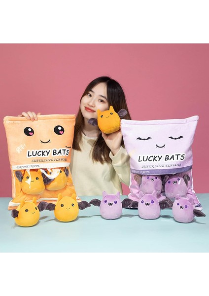 Plushies Doll Bir Çanta Şanslı Yarasa Peluş Oyuncak Doğum Günü Hediyesi Için Dolması Yumuşak Aperatif Yastık Peluş Oyuncak, Çocuklar Için Doldurulmuş Oyuncak Oyun Yastık Minderi He (Yurt Dışından)