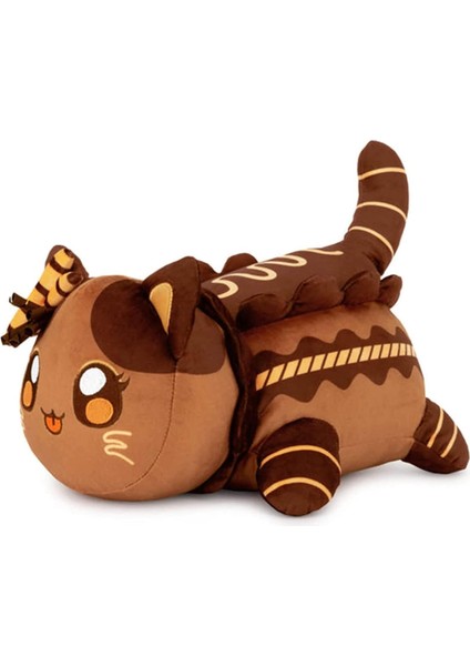 Çikolata Kedi Doldurulmuş Hayvan Peluş, Kedi Maması Peluşlar Kedi Mee Miyav, Sevimli Anime Karikatür Kedi Doldurulmuş Hayvan Figürü Oyuncak Peluş Yastık Çocuklar Için Hediye ve Fes (Yurt Dışından)