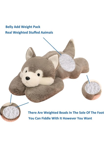 Ağırlıklı Doldurulmuş Hayvanlar, 6,2 Lbs Ağırlıklı Husky Doldurulmuş Hayvan Peluş Oyuncak Sevimli Huskies Ağırlıklı Peluş Hayvanlar Erkekler Kızlar Için Yastık Hediyeleri Atın, 29, (Yurt Dışından)