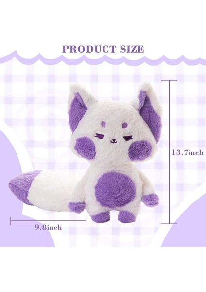 Tilki Doldurulmuş Hayvanlar Peluş, 13.7 Inç Süper Yumuşak Sevimli Tilki Peluş Büyük Kuyruklu Yastık Atın, Erkekler ve Kızlar Için Kawaii Squishy Tilki Peluş Oyuncak (Yurt Dışından)