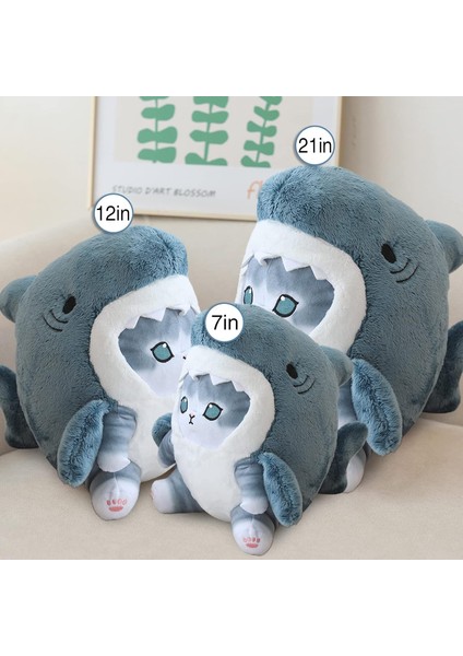 Peluş Yastık Sharkcat Peluş Sevimli Stres Giderici Hugs Oyuncaklar Noel Cadılar Bayramı Doğum Günü Hediyeleri Çocuk Boys Için En Iyi Hediye (Mavi, 12 Inç) (Yurt Dışından) modelleri