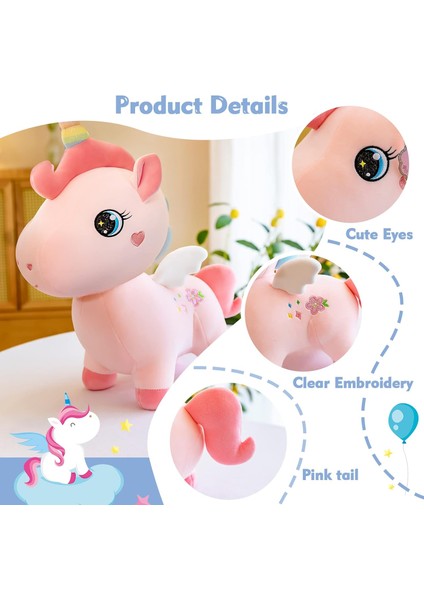 Kızlar Için Tek Boynuzlu At Peluş Doldurulmuş Hayvanlar, 19.7in Yumuşak Sevimli Pembe Tek Boynuzlu At Peluş Oyuncaklar Kanatlı Doğum Günü Hediyeleri Çocuklar Için Erkek Çocuklar (Yurt Dışından)