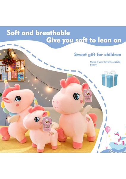Kızlar Için Tek Boynuzlu At Peluş Doldurulmuş Hayvanlar, 19.7in Yumuşak Sevimli Pembe Tek Boynuzlu At Peluş Oyuncaklar Kanatlı Doğum Günü Hediyeleri Çocuklar Için Erkek Çocuklar (Yurt Dışından)