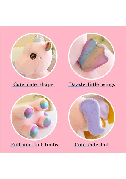 Peluş Tek Boynuzlu At Doldurulmuş Hayvan Yastıklar Oyuncak, Peluş Tekboynuzlar Doğum Günü Hediyeleri Yumuşak Peluş Oyuncaklar Kızlar Için Set, Çocuklar, Dekor (Pembe, 11.8IN/30CM) (Yurt Dışından)