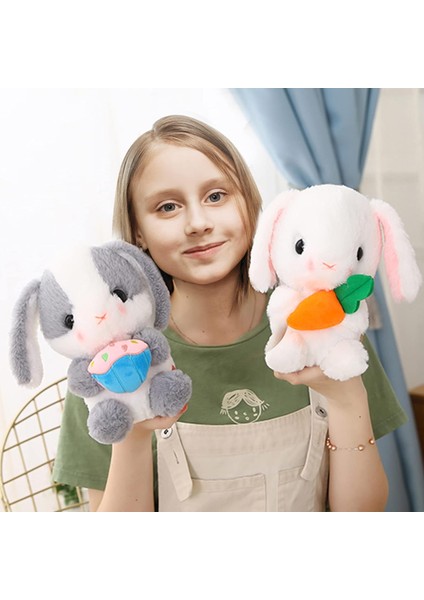 Tavşan Doldurulmuş Hayvan Paskalya Kulaklı Tavşan Peluş Sevimli Beyaz Tavşan Peluş Oyuncak Havuçlu Kabarık Kawaii Yumuşak Sarılma Uyku Yastığı (Yurt Dışından) modelleri