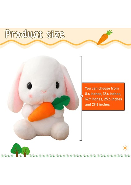 Tavşan Doldurulmuş Hayvan Paskalya Kulaklı Tavşan Peluş Sevimli Beyaz Tavşan Peluş Oyuncak Havuçlu Kabarık Kawaii Yumuşak Sarılma Uyku Yastığı (Yurt Dışından) indirimleri