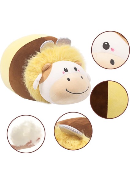 Bulanık Arı Peluş Yastık Dolması Hayvan, Sarı Inek Balarısı Peluş Bebek Yastık, Dolması Boğa Arı Yastık, Çocuklar Için Yumuşak Anime Yastık Oyuncak Hediyeler 14IN (Yurt Dışından) fırsatları