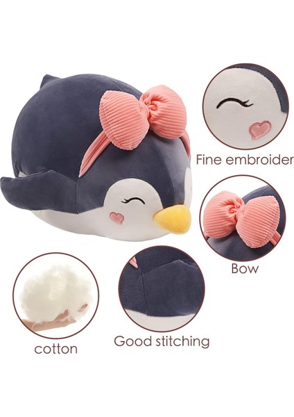 Gri Penguen Peluş Yastık Dolması Hayvan Snuggly Yastık Sevimli Peluş Oyuncak Snuggle Buddy Plushie Çocuklar Erkekler Kızlar Için Kawaii Yumuşak Sarılma Yastık 17.7in (Yurt Dışından)