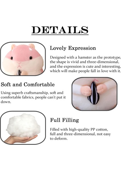 9 "hamster Peluş Doldurulmuş Hayvanlar, Çocuklar Erkekler Kızlar Için Kawaii Hamster Oyuncak, Pembe (Yurt Dışından)