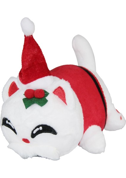 Noel Baba Kedi Doldurulmuş Hayvan Peluş, Kedi Maması Peluşlar Kedi Mee Miyav, Sevimli Anime Karikatür Kedi Doldurulmuş Hayvan Figürü Oyuncak Peluş Yastık Çocuklar Için Hediye ve Fe (Yurt Dışından)
